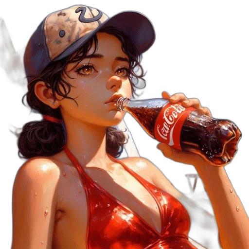 bottle, face, hat, dress transparent PNG cut-out