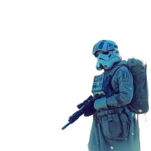 weapon, jacket, robot, staff transparent PNG cut-out