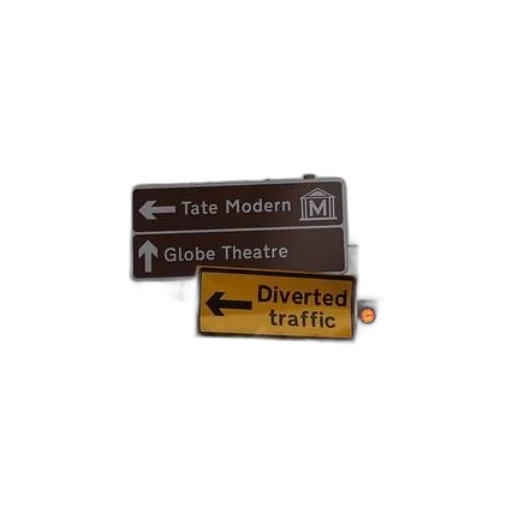 3d render, earth tones, street, sign transparent PNG cut-out