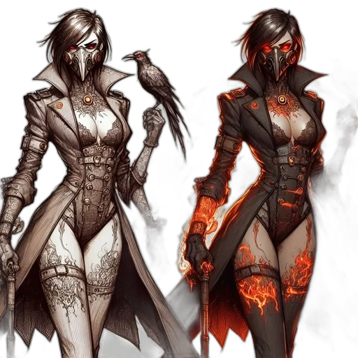 concept art, fantasy art, comic book art, cyberpunk transparent PNG cut-out