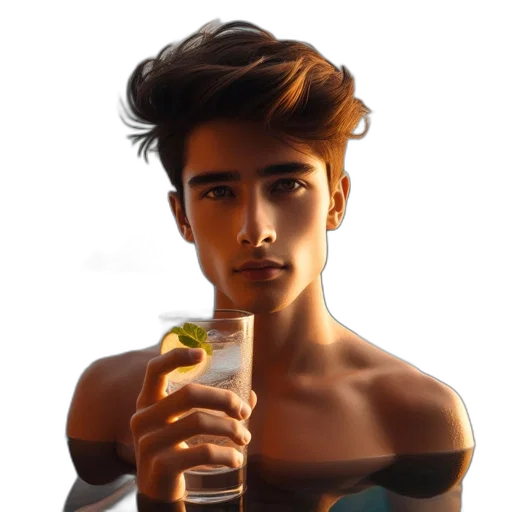 face, hair, bottle, food transparent PNG cut-out
