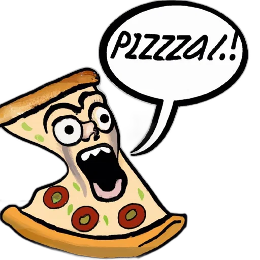 food, cartoon, animated, pizza transparent PNG cut-out