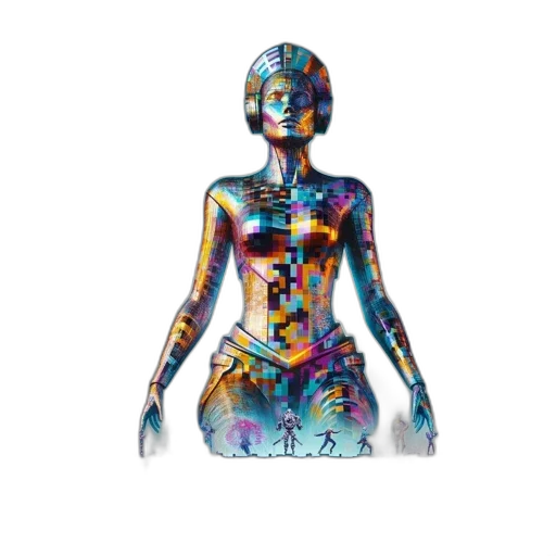 dress, jewelry, robot, concept art transparent PNG cut-out