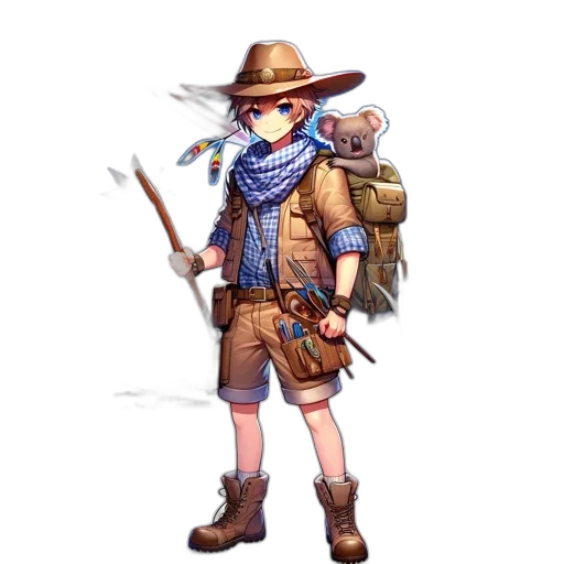 staff, hat, weapon, concept art transparent PNG cut-out