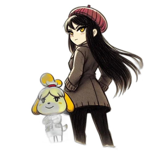 hat, staff, creature, jacket transparent PNG cut-out