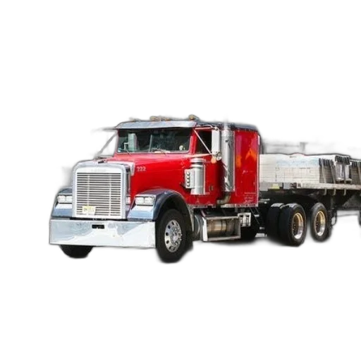 photorealistic, red, truck, driving transparent PNG cut-out