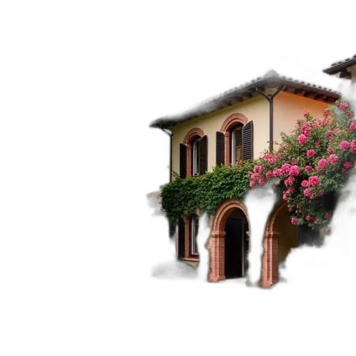 building, umbrella, photorealistic, 3d render transparent PNG cut-out