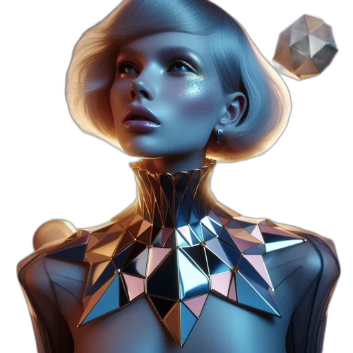 robot, jewelry, face, crown transparent PNG cut-out