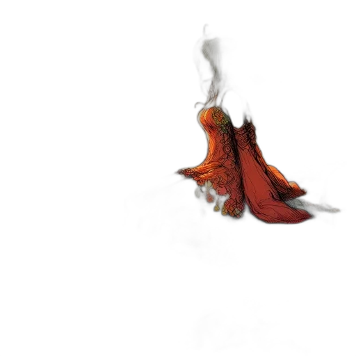 dragon, staff, shoes, flower transparent PNG cut-out