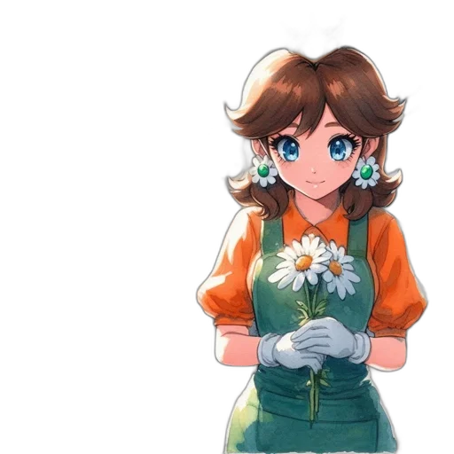 flower, staff, dress, weapon transparent PNG cut-out