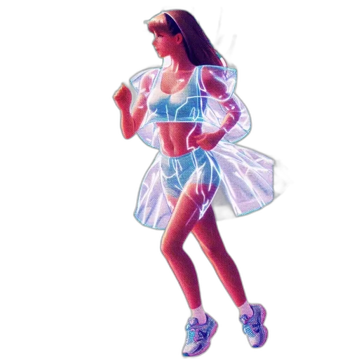 dress, vaporwave, concept art, pixel art transparent PNG cut-out