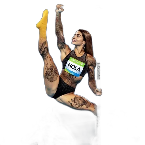 photorealistic, concept art, female, athlete transparent PNG cut-out