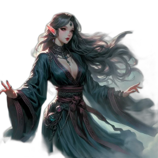dress, fantasy art, concept art, comic book art transparent PNG cut-out