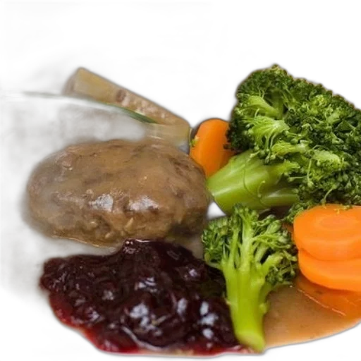 food, photorealistic, plate, featuring transparent PNG cut-out