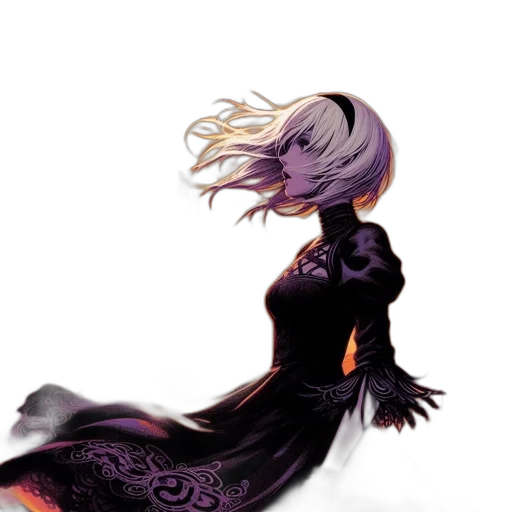 dress, staff, hair, crown transparent PNG cut-out
