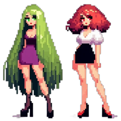 pixel art, concept art, anime, vaporwave transparent PNG cut-out