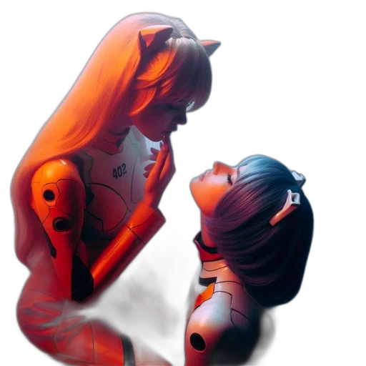 robot, concept art, 3d render, anime transparent PNG cut-out