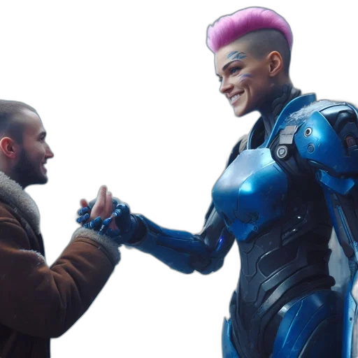 robot, jacket, concept art, futuristic transparent PNG cut-out