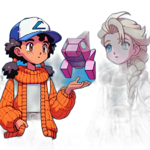 concept art, pixel art, vaporwave, anime transparent PNG cut-out