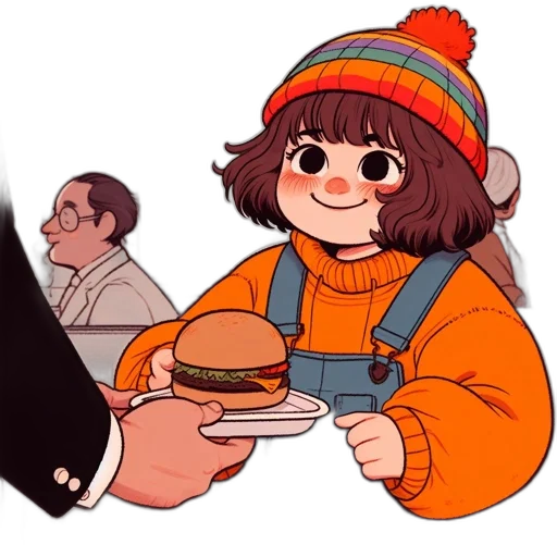 food, hat, jacket, staff transparent PNG cut-out