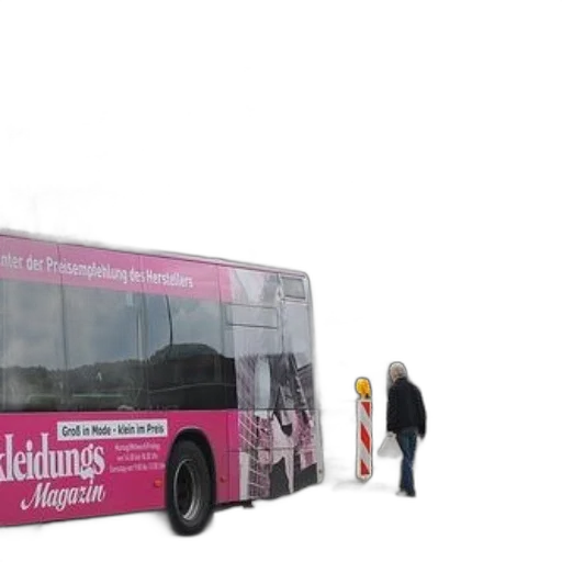 3d render, pink, bus, advertisement transparent PNG cut-out