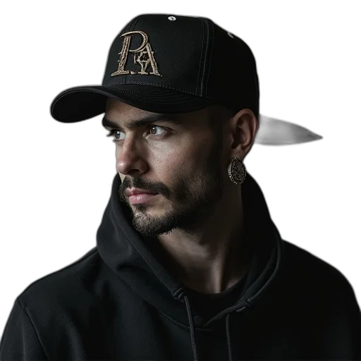 hat, jacket, staff, face transparent PNG cut-out