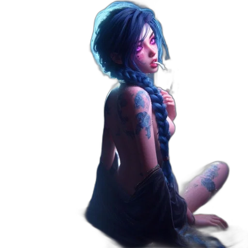 dress, creature, face, hair transparent PNG cut-out
