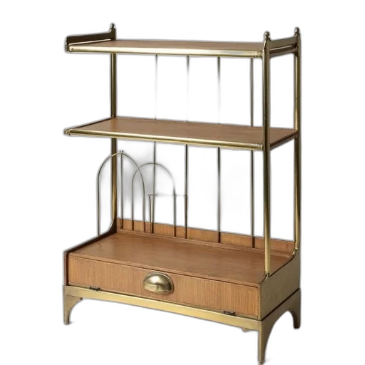 furniture, 3d render, vintage, brass transparent PNG cut-out