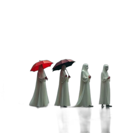 umbrella, dress, hat, staff transparent PNG cut-out