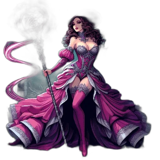 dress, fantasy art, concept art, comic book art transparent PNG cut-out