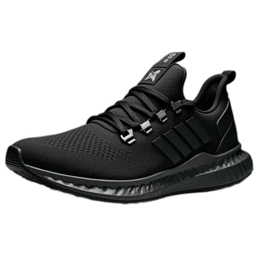 shoes, 3d render, black, gray transparent PNG cut-out