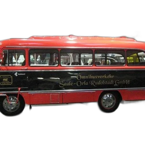 3d render, red, black, bus transparent PNG cut-out