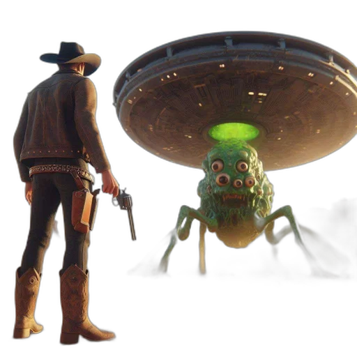hat, creature, robot, weapon transparent PNG cut-out