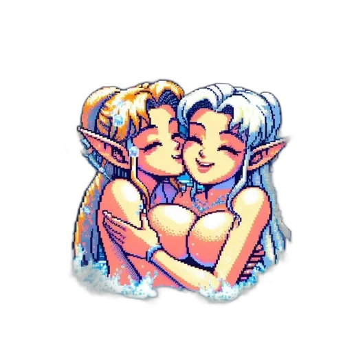 pixel art, watercolor, vaporwave, fantasy art transparent PNG cut-out