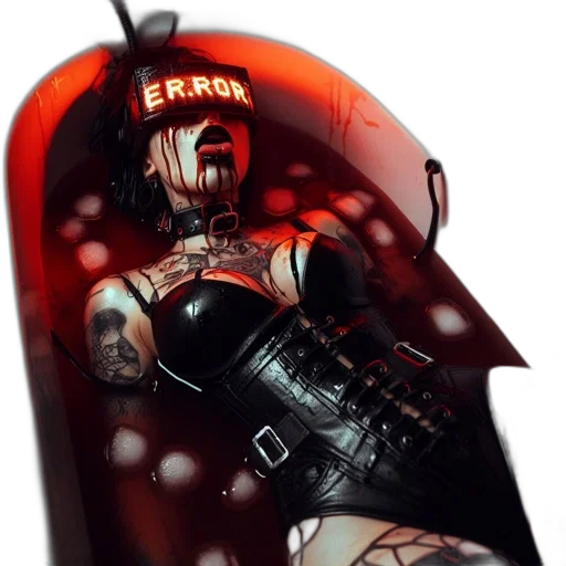 weapon, robot, cyberpunk, comic book art transparent PNG cut-out