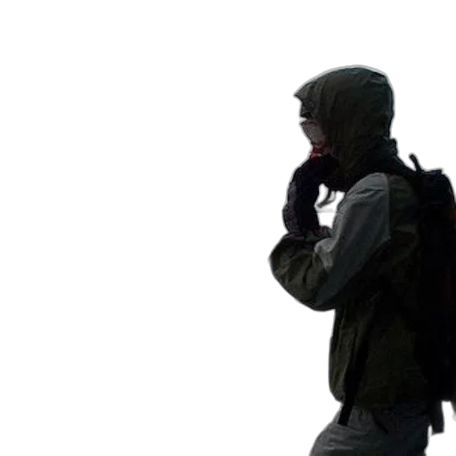 jacket, staff, weapon, mask transparent PNG cut-out