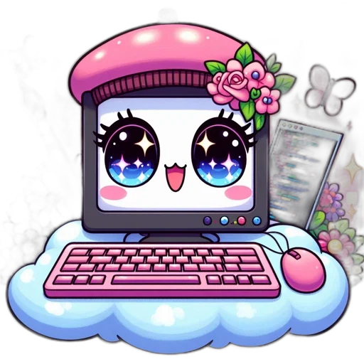 staff, robot, vaporwave, pixel art transparent PNG cut-out