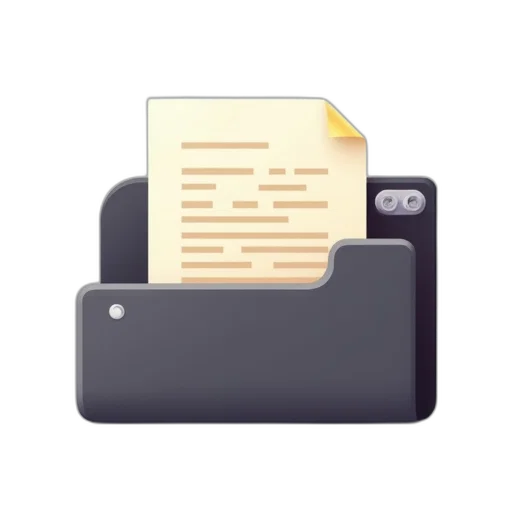 3d render, concept art, monochrome, folder transparent PNG cut-out