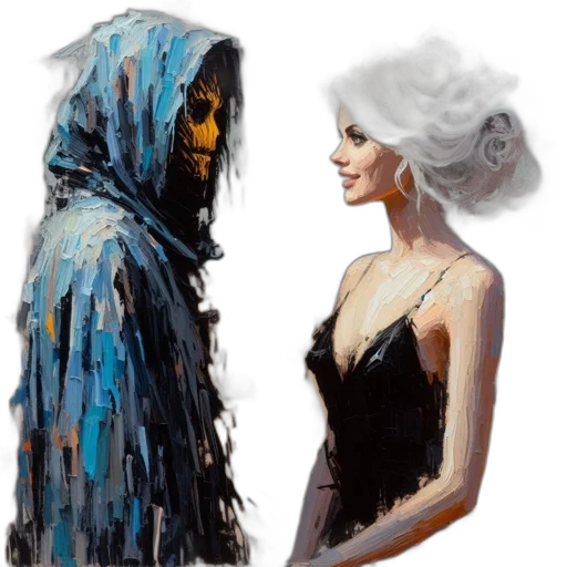 concept art, fantasy art, comic book art, oil painting transparent PNG cut-out