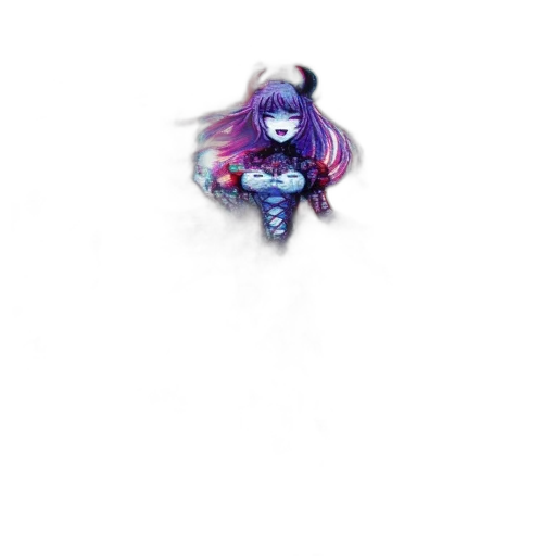 robot, creature, hair, staff transparent PNG cut-out