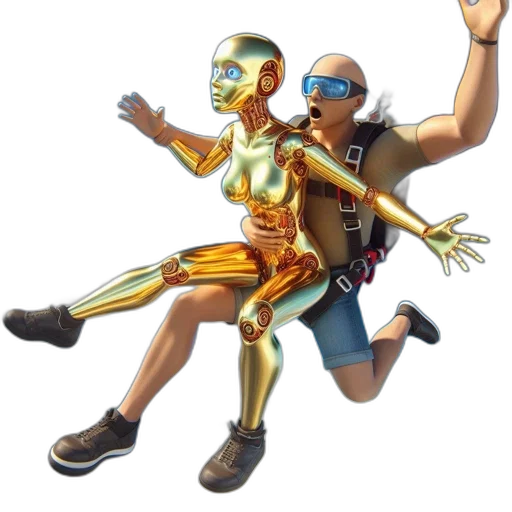 robot, mask, jewelry, 3d render transparent PNG cut-out