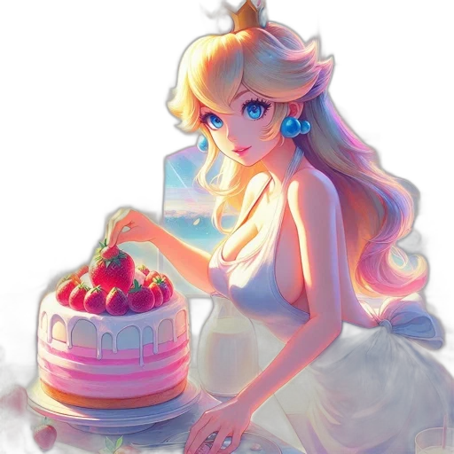 crown, dress, food, pixel art transparent PNG cut-out