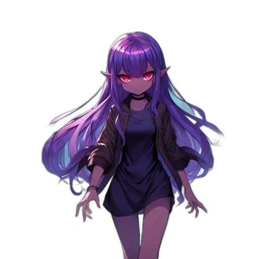 dress, staff, hair, jacket transparent PNG cut-out