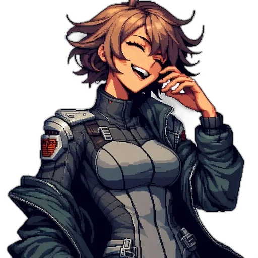 jacket, weapon, face, staff transparent PNG cut-out