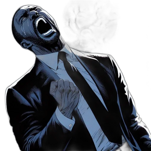 jacket, face, comic book art, concept art transparent PNG cut-out