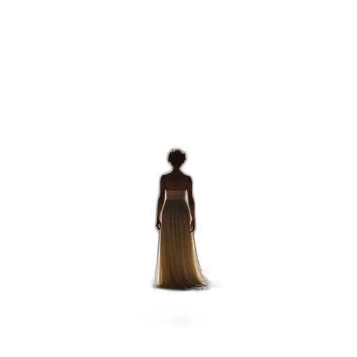 dress, hair, crown, staff transparent PNG cut-out