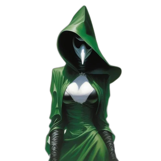 dress, mask, jacket, staff transparent PNG cut-out