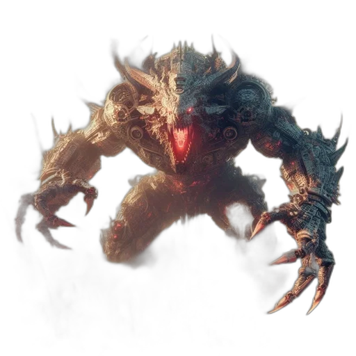 creature, dragon, mask, weapon transparent PNG cut-out