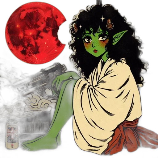 fantasy art, concept art, comic book art, watercolor transparent PNG cut-out