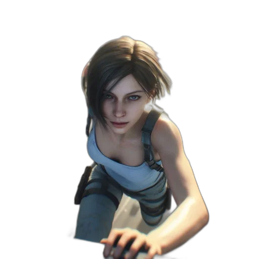 weapon, staff, face, jacket transparent PNG cut-out
